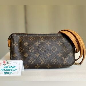 Louis Vuitton Pochette Accessoires with Authentic Crossbody Vachetta Strap